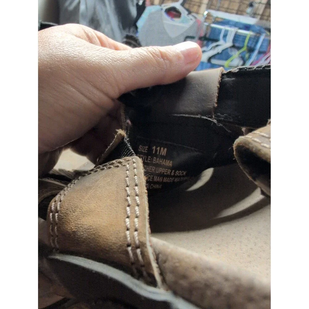 Men's Brown Leather Sandals with Adjustable Straps